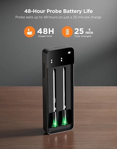 GoveeLife Bluetooth Wireless Meat Thermometer with 2 Probes, Standalone Digital Base, WiFi Unlimited Range, ±1.8℉ Accuracy, IP68 Waterproof Real Time Monitoring, for Kitchen, BBQ, Grill, Oven, Smoker thumbnail 6