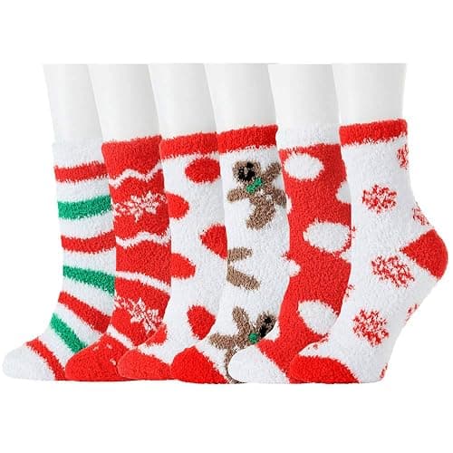 HIALTODAY Winter Fuzzy Socks Womens Cozy Fluffy Warm Socks for Women Mom,Birthday Christmas Gifts for Her - Image 1