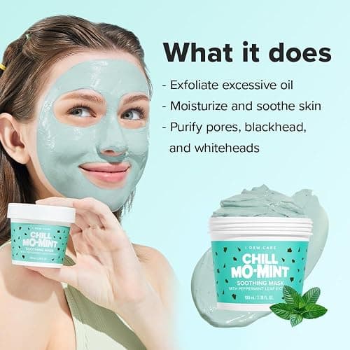 I DEW CARE Wash Off Face Mask - Chill Mo-Mint | Soothing Mask with Peppermint Leaf Extract, Korean Face Mask Skin Care for Face, 3.38 Oz thumbnail 3