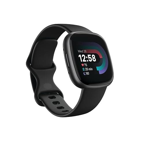 Fitbit Versa 4 Fitness Smartwatch with Daily Readiness, GPS, 24/7 Heart Rate, 40+ Exercise Modes, Sleep Tracking and more, Black/Graphite, One Size (S & L Bands Included) - Image 1