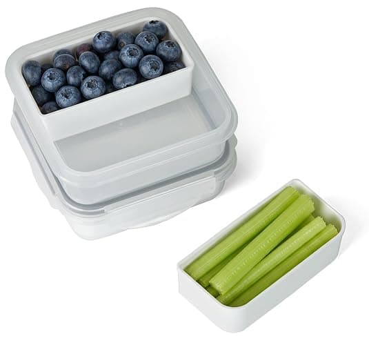carrotez 2 Compartment Small Snack Containers, Mini Snack Containers for Mini Fridge, Small Divided Food Storage Containers, Airtight Lids, Reusable, 1.1 cup, 2 PACK thumbnail 9
