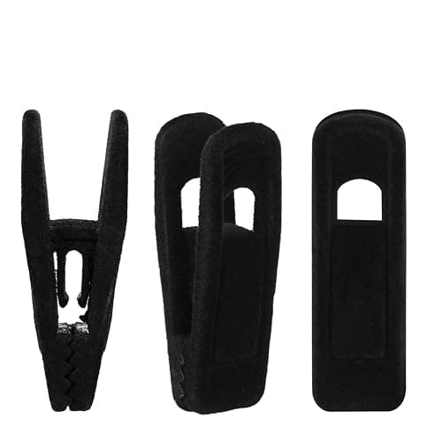 Tinfol Velvet Hanger Clips, 24 Pack Black Pants Hangers Clips, Large Opening Clothes Pin, Strong Finger Flocked Clip Perfect for Use with Slim-line Clothes Velvet Hanger - 24PC - Black - Image 1