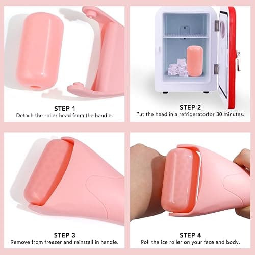huefull Ice Roller for Face with 2 Rollers and Gua Sha Facial Tools, Face Roller for Self Care, Guasha Tool for Face, Puffiness Relief, Skin Care Gifts for Woman Men, Self Care Gifts thumbnail 5