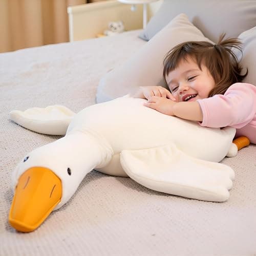 Ryttir Giant Goose Plush - 35" Extra Soft Goose Stuffed Animal Hugging Pillow with Rotund Belly,Safety Nursery Decor & Sensory Comfort Toy,Cuddle Companion for Kids(Christmas Gender Neutral Gift) thumbnail 5
