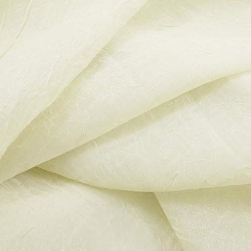 sheetsnthings Solid Abri 50-Inch Wide x 216-Inch Long Crushed Sheer Scarf, Ivory thumbnail 3