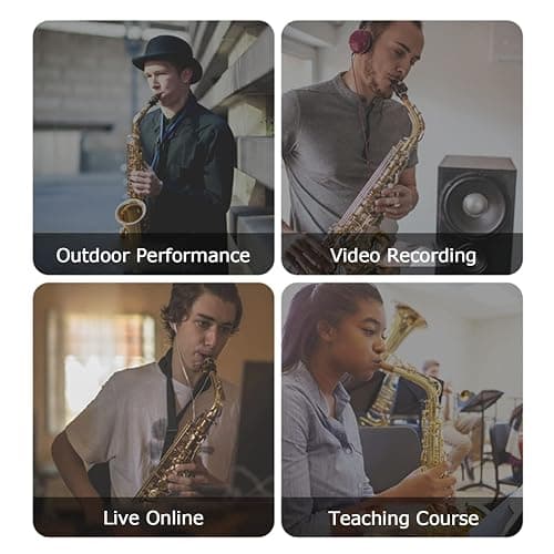 Wireless Saxophone Microphone, UHF Microphones for Sax, Charging Clip Mic with Digital Display, for Trumpet Tuba Trombone Cornet FrenchHorn Instrument Practice Teaching Street Bars Stage Performance thumbnail 8