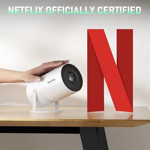 [Netflix Officially & Electric Focus] Projector with WiFi and Bluetooth, XuanPad Full HD 1080P Portable Projector, 210° Rotatable Stand, Auto Keystone, Dust Removal and Heat Dissipation Design - A--Electric Focus Projector thumbnail 2