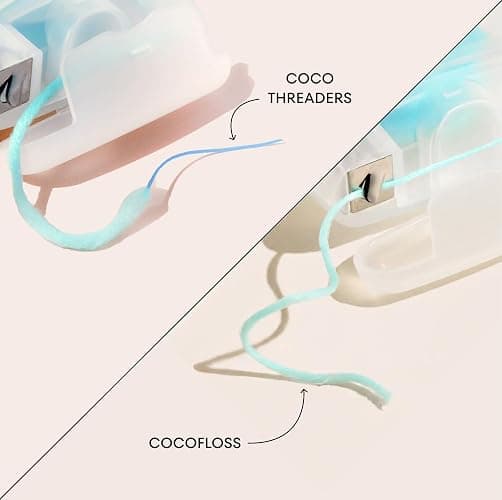 CocoPlush Floss Threaders by Cocolab, Expanding Woven Floss with Built-in Threader for Braces, Implants and Bridges, Coconut Oil Infused, Mint Scent, 30 Count, 1 Pack thumbnail 3