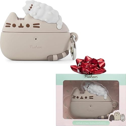 iFace x Pusheen The Cat [ Compatible with AirPods Pro ] Cute Case - Silicone Protective Cover [Carabiner Clip Included] [Wireless Charging Compatible] - Pusheen & Stormy - Image 1