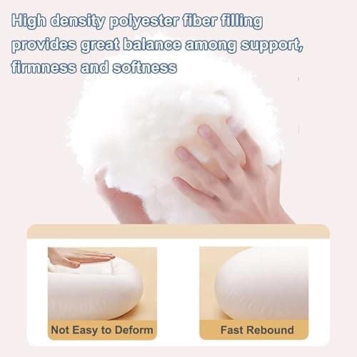 1 MIDDLE ONE Body Pillow for Adults, Bolster Pillow with Removable Velour Cover, Long Round Roll Cylinder Pillow for Bed, 47" x 7.87", Pink thumbnail 6