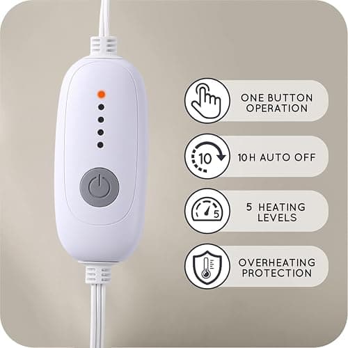 YAKEE Electric Blanket Full Size 72"x 84", Large Heated Blanket, Soft Warm Heating Blanket, 5 Heating Levels and 10 Hours Auto-Shut-Off, Machine Washable, Blue - Blue - Full Size 72''x84'' thumbnail 2