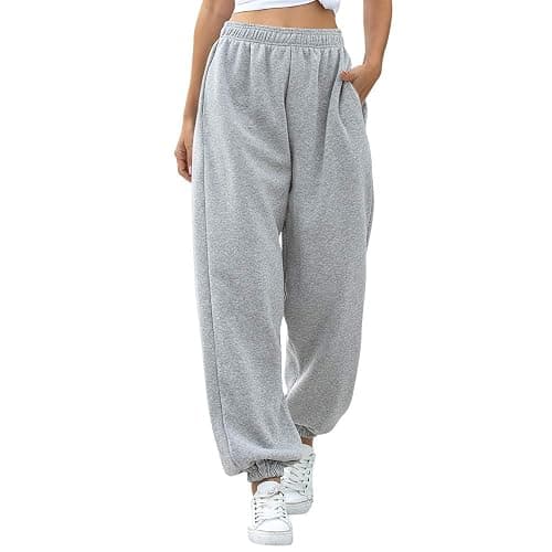 Nuofengkudu Women's Plain Tracksuit Bottoms Harem Joggers Pants with Pockets Tapered Leg Sweatpants Running Workout Casual Lounge Wear thumbnail 5