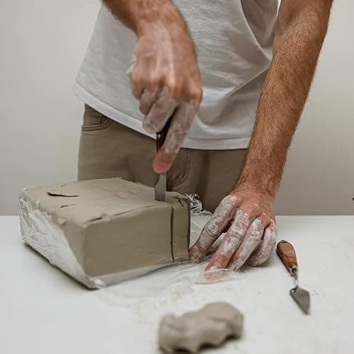 ReArt Natural Air-Dry Clay, Pottery Clay10LBs with 40 Pcs Pottery Tools Clay Sculpting Tool Set, All-Purpose Modeling Clay (White) thumbnail 2