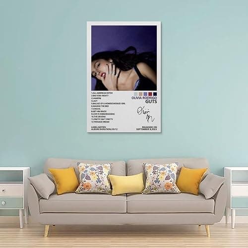 NWQV Olivia Poster Rodrigo Guts Album Cover Poster Wall Art Decorative Painting Bedroom Painting Posters 12x18inch(30x45cm) Unframe-style thumbnail 2