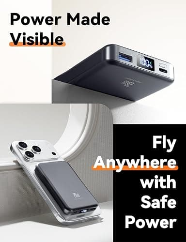 Magnetic Portable Charger, 10000mAh Power Bank, 20W Fast Charging for Magsafe Battery Pack, Travel Essential Wireless Charger Compatible with iPhone 17/16/15/14/13/12 Pro/Max/Air/Plus Series, Samsung thumbnail 6