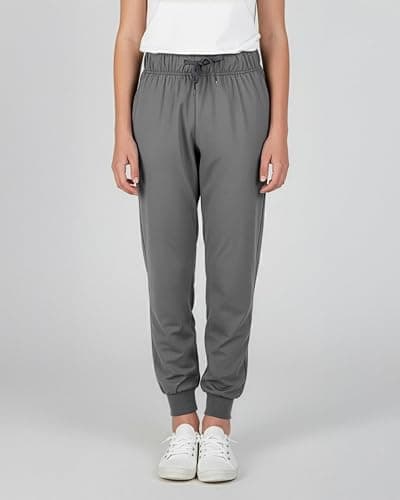 Real Essentials 3 Pack: Girls' Lounge Joggers Soft Athletic Performance Casual Sweatpants (Ages 7-16) thumbnail 2