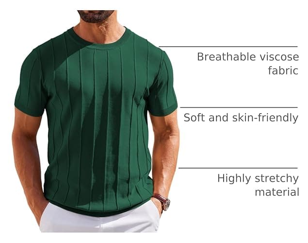 COOFANDY Men's Knit Sweater Ribbed Pullover thumbnail 3