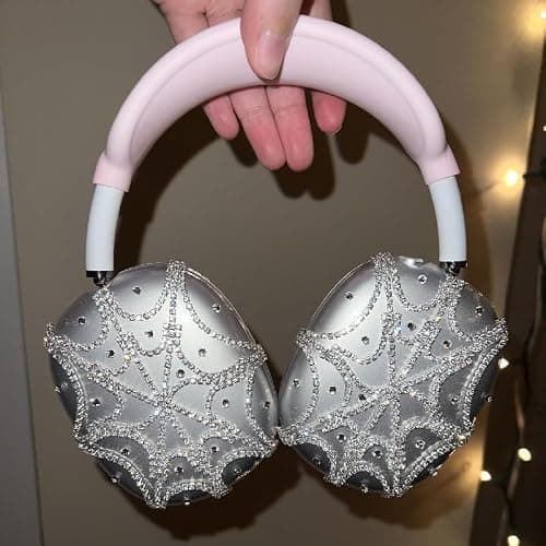 Rhinestones Spider Web AirPods Max Cover Glittering Headphones Case for Airpods Max Cute Airpod Pro Max Ear Covers Protective Accessories thumbnail 2
