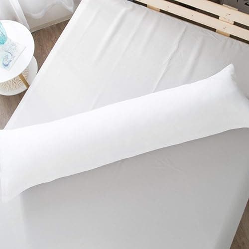 NTBAY Zippered Satin Body Pillow Pillowcase, Silky Slip Cooling Body Pillow Cover, Long Side Hidden Zipper, 20x54 Inches, Pure White thumbnail 5