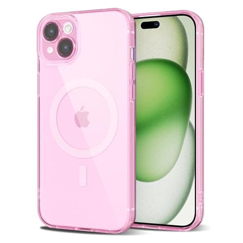 Svanove for iPhone 15 Case Clear Compatible with Magsafe Silicone, Transparent Thin Magnetic Mag Safe Case Cute, Girly Aesthetic Trendy Slim Hard Rubber Camera Cover Protection, Light Pink - Image 1