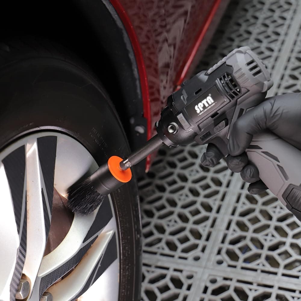 SPTA Hair Drill Brush Attachment - 5 Pcs Mixed Drill Brush Head Set, Auto Detail Car Detail Brush for Cleaning Interior or Exterior thumbnail 7