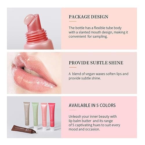 5PCS Summer Special Lip Balm Butter Set - Natural Shea Butter & Avocado Oil, Hydrating Non-Sticky&Lightweight, Soothes & Softens Dry Lips, Lip Care Gift Set thumbnail 3