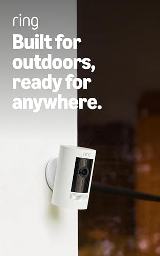 Ring Outdoor Cam (Stick Up Cam), Weather-resistant home or business HD security camera, Live View, Color Night Vision, Two-Way Talk, motion alerts, Works with Alexa, White thumbnail 2