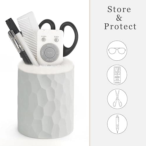 Mkono Plush Lined Eyeglasses Holder Protective Glasses Holder Stand Case Anti-scratch Glasses Storage Organizer for Table, Desk, Nightstand, Office, Gray - One Size - Gray - 1 thumbnail 5