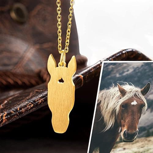 Ailin Custom Sterling Silver 925/Stainless Steel Personalized Horse Head Silhouette Pendant Necklace For Her Horse Keepsake Memorial Necklace thumbnail 4