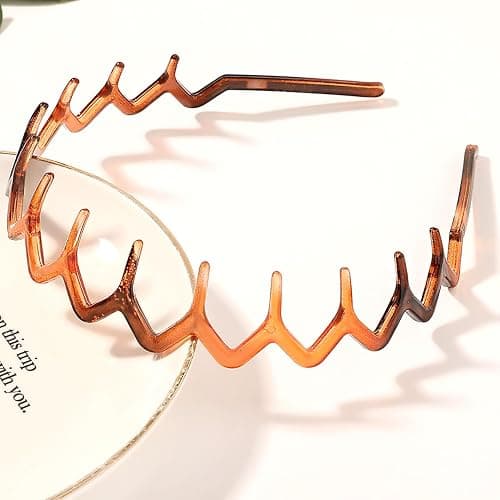 2pcs Toothed Hair Hoop Toothed Headband, Tooth Comb Hairband Wavy Zigzag Headband Plastic Hair Hoops Zigzag Hair Band for Women Girls Fashion Hair Hoop thumbnail 4