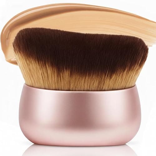 Streak-Free Kabuki Self Tanner Brush, Large Body Makeup Brush,Soft Dense Body Brus h for Self Tanner, Vegan Tanning Brush for Self Tan, Even Coverage, Ideal for Mousse, Lotion & Bronzing Foam, Pink - Image 1