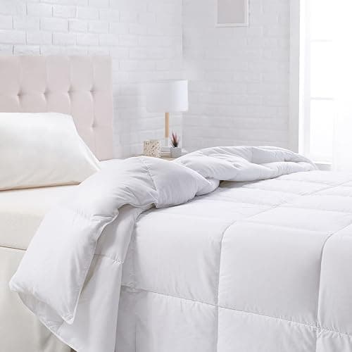 Amazon Basics White Down Alternative Comforter and Duvet Insert with Corner Tabs (Full/Queen, All-Season) - Image 1
