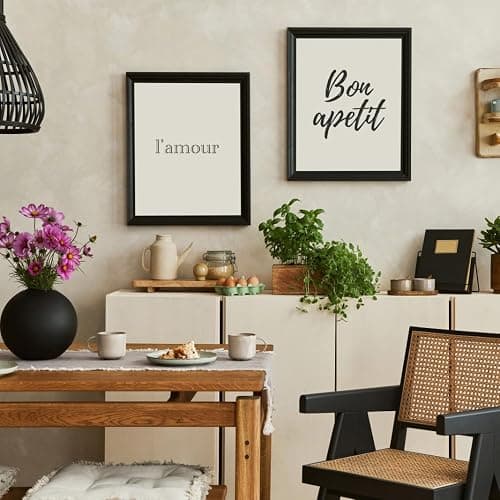 KTKDE A1 Black Modern Picture or Poster Frame 3 Pack,23.4x33 Poster Frame Black Woodgrain, Vertical & Horizontal Wall Hanging Large Picture Frame for Photos, Posters & Art Prints thumbnail 2