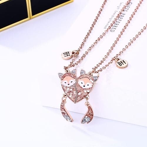 Lezmoii Friendship Necklace Best Friend Necklace Matching Magnetic BFF Necklace for 2 Girls Friendship Gifts thumbnail 2