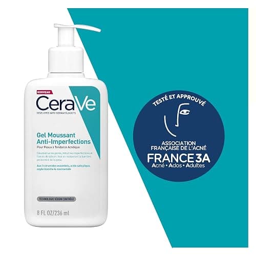 CeraVe - Gel Moussant Anti-Imperfections - Purifie la Peau en douceur et Réduit les Imperfections - Acide Salicylique, Argile Blanche, Céramides et Niacinamide - Peau à Tendance Acnéique thumbnail 8
