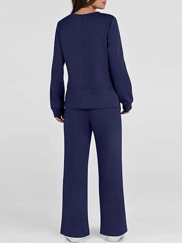 ANRABESS Women's 2 Piece Lounge Sets Casual Travel Outfits Wide Leg Tracksuit Sweatsuits Matching Set 2025 Fall Clothes thumbnail 5