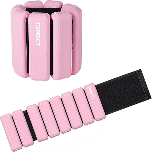 TOPESCT Verstellbare Handgelenkgewichte – 2er-Set (je 0,5 kg) | Tragbares Handgelenk- und Knöchelgewichte für Yoga, Tanz, Barre, Pilates, Cardio, Aerobic, Walking - Image 1
