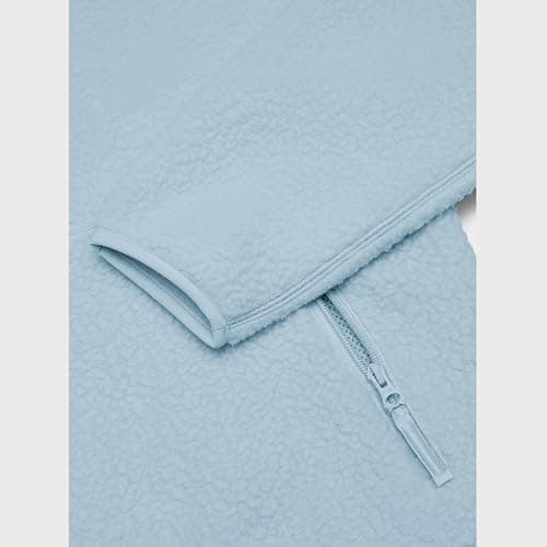Keeliya Womens Fleece Sweatshirts Cropped Half Zip Fuzzy Warm Sherpa Pullover Varsity Jackets with Zipper Pockets thumbnail 7