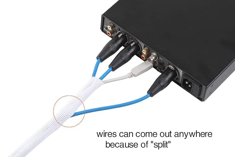 Alex Tech 25ft - 3/4 inch Cord Protector Wire Loom Tubing Cable Sleeve Split Sleeving for USB Cable Power Cord Audio Video Cable - Protect Cat from Chewing Cords - White thumbnail 3