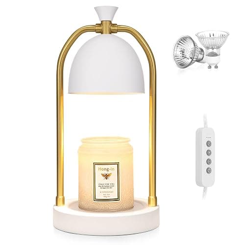 White Candle Warmer Lamp with Timer-Unique Happy Birthday Gifts for Women and Men, Fun Gift Ideas for 30th, 40th, 50th and 60th Birthdays for Gold Home Decor - Image 1