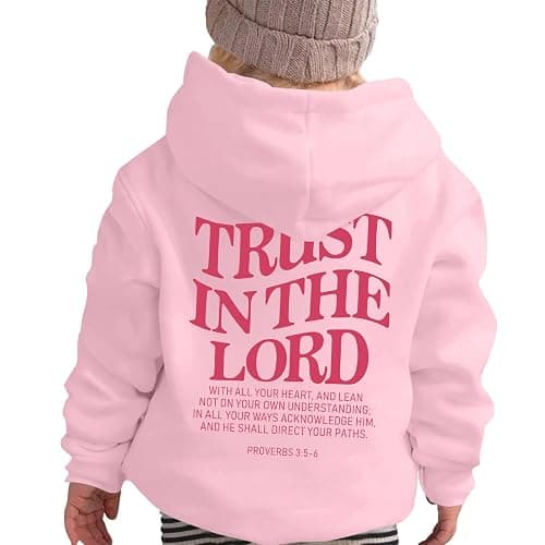 Kelxjia Trust In The Lord Graphic Hoodie For Girls Christian Jesus Hoodie Kids Faith Hooded Sweatshirt Preppy Pullover Tops thumbnail 4
