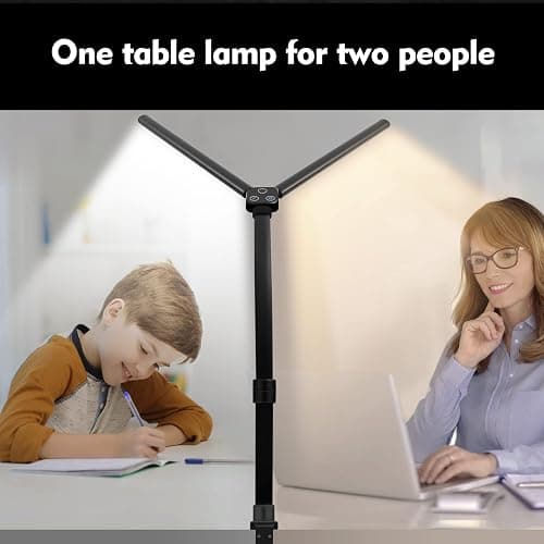 Ksunun Double Head LED Desk Lamp, Architect Desk Lamps for Home Office, 24W Brightest Workbench Office Lighting-5 Color Modes and 5 Dimmable Eye Protection Modern Desk Lamp for Monitor Reading thumbnail 7