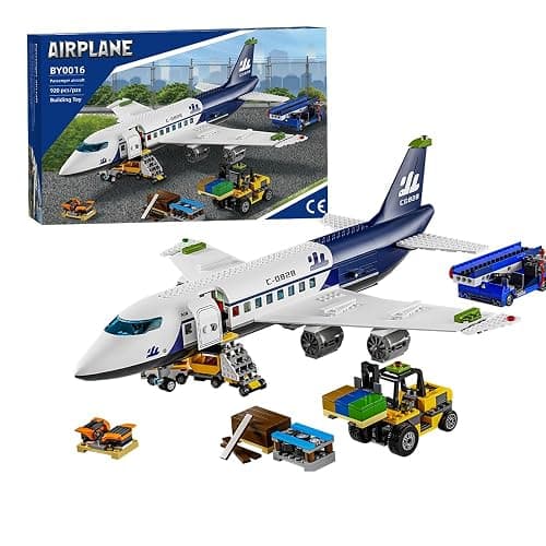 APAWR City Helicopter Passenger Airplane Building Set, 922PCS Plane Building Blocks with Airport, Planes Model Toys Gifts for Adults Boys Girls Age 6+ - Image 1