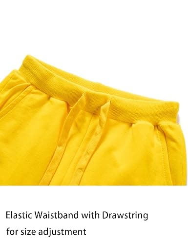 WIYOSHY Kids' Solid Color Drawstring Cotton Sweatpants Jogger Pants for Boys & Girls thumbnail 3