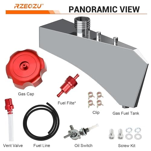 RZEOZU Mini Bike Gas Fuel Tank Kit Replacement for Mega Moto MMB80 MMB105 Monster Moto 80cc Parts Coleman RB100 RT100 Oryxearth 105cc Minibike Assembly Accessories Stainless Steel thumbnail 9