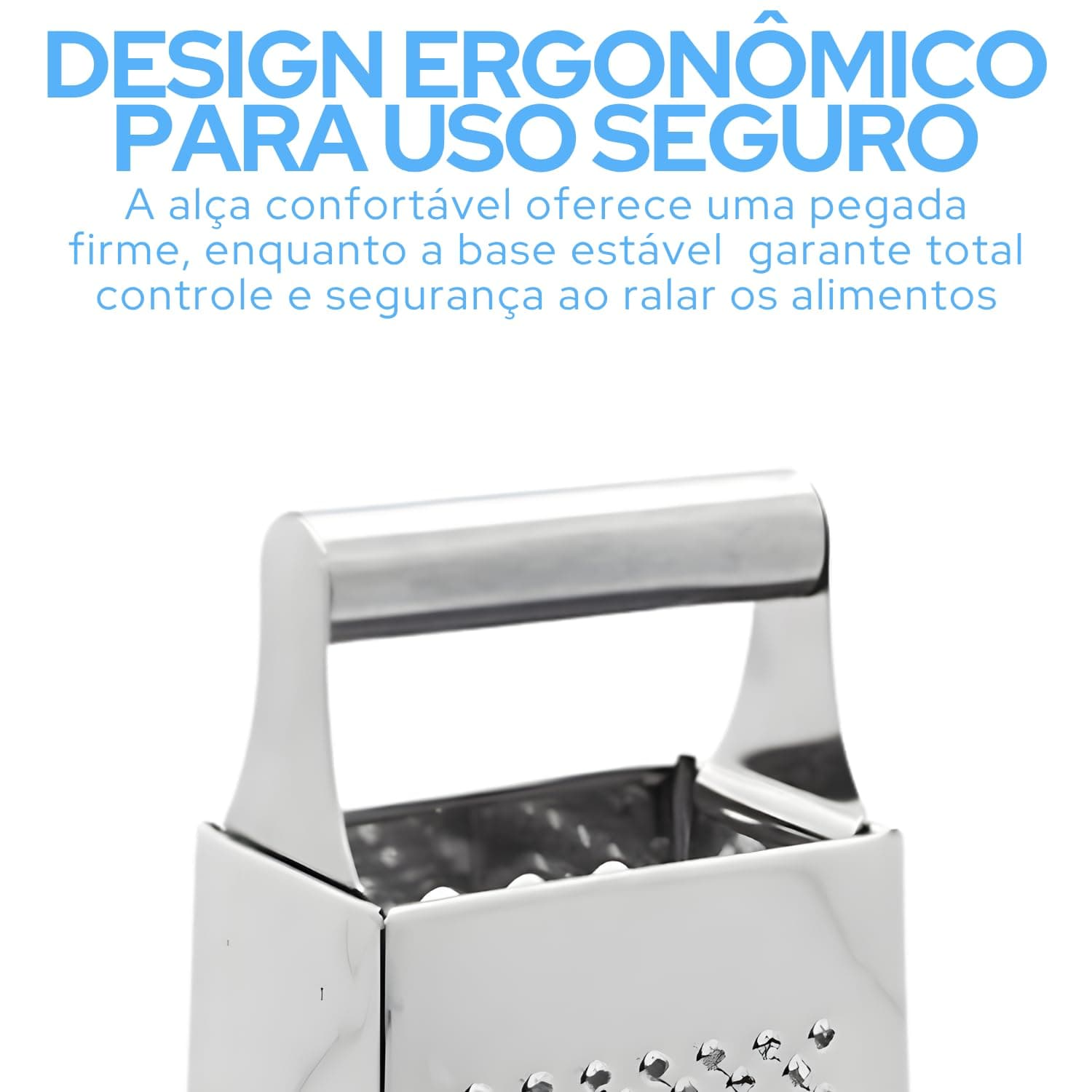 Ralador de Legumes Inox 4 Faces Multiuso – Rala Queijo, Alho, Noz Moscada, Verduras e Raspas de Limão – Utensílio de Cozinha Durável e Prático thumbnail 5