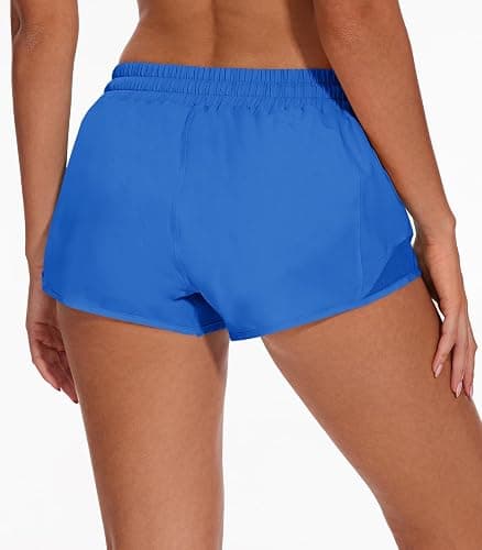 AugIris Athletic Running Shorts for Women with Zipper Pocket,Soft Lightweight Gym Workout Shorts with Mesh Liner Quick Dry thumbnail 4