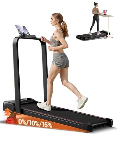 4-in-1 Walking Pad with 15% Incline, Portable Under Desk Treadmill, Foldable Treadmills for Home and Office, 2.5 HP Quiet Walking Pad Treadmill with 300 LBS Capacity - Image 1