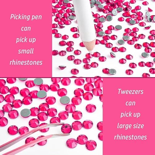 BLINGINBOX Hotfix Rhinestone Setter, Hot Fix Applicator Tool Bedazzler Kit with Rhinestones, Kit, Hot Fixed Wand for Clothes Clothing Fabric Crafts, 4000 Pcs, AB Crystal, Clear,7 Gems Sizes thumbnail 6