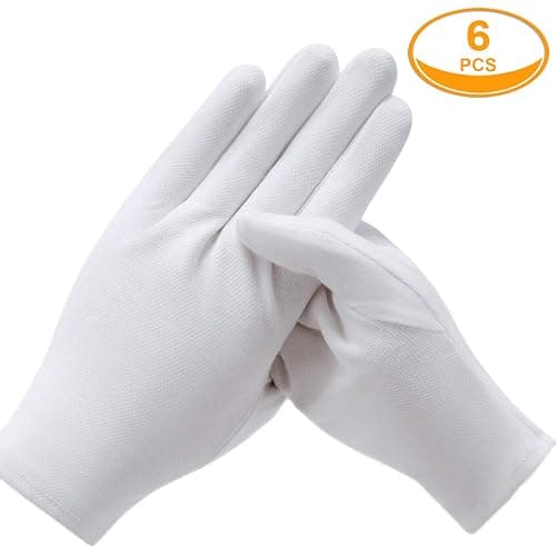 3 Pairs White Cotton Gloves for Dry Hands Eczema SPA Moisturizing - Work Glove Liners for Serving Costume Inspection thumbnail 6
